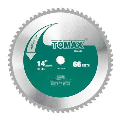 Vista 4 de TOMAX Hoja de sierra de acero y metal ferroso de nivel industrial de 48 dientes de 6-1/2 pulgadas con eje de 5/8 pulgadas