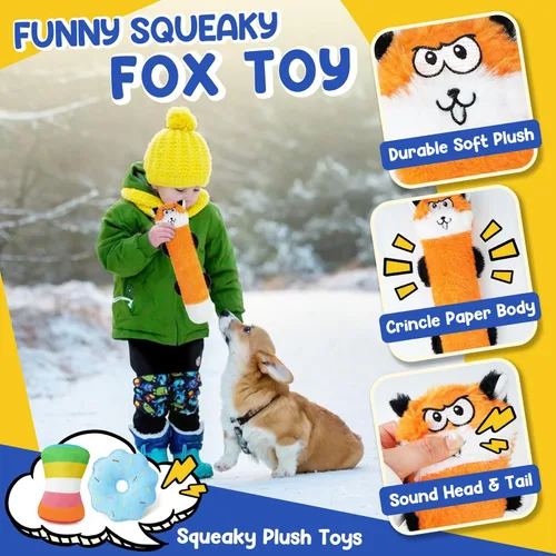 Vista 3 de Juguetes para cachorros para dentición, paquete de 9 juguetes interactivos para perros pequeños, juguetes masticables para cachorros