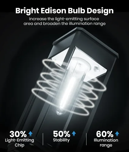 Vista 5 de Luces solares SUPER BRILLANTES para caminos al aire libre, paquete de 8 luces solares para exteriores, encendido/apagado automático, IP65, luces