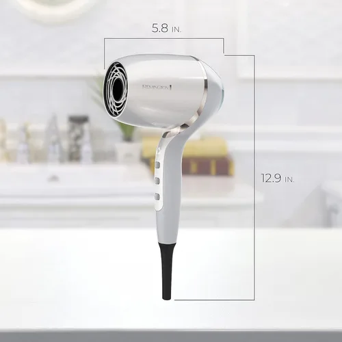 Vista 8 de Remington PROLUXE HydraCare - Secador de pelo con difusor, blanco perla/gris, 1875 vatios de potencia de secado
