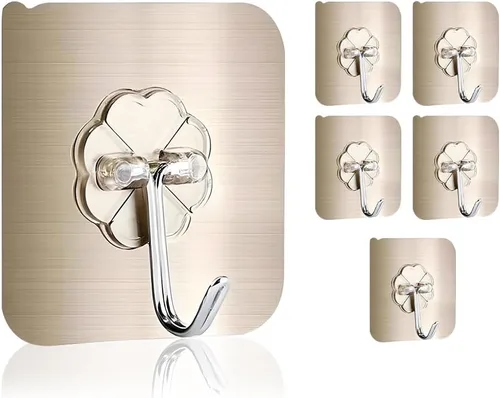 Vista 10 de Koja Paquete de 12 ganchos autoadhesivos resistentes – transparentes, impermeables, ganchos de pared adhesivos para llaves, baño, ducha, exterior