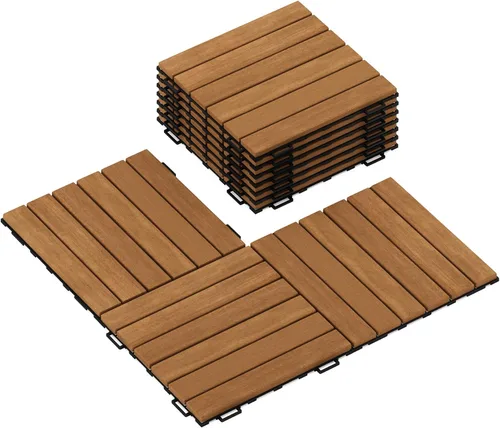 Vista 5 de Furinno FG181034 Tioman - Azulejos de madera para pavimento, natural (paquete de 10)
