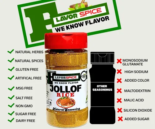 Vista 4 de Jollof - Condimento de arroz elaborado con hierbas y especias 100% naturales, sin artificiales ni conservantes, sin sal, sin azúcar, sin MSG
