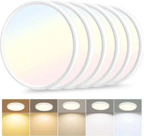 Vista 11 de hunhun Lámpara de techo LED de montaje empotrado de 3200 lm, 12 pulgadas, 5CCT ajustable, lámpara de techo LED súper delgada de 0,87 pulgadas