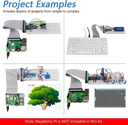 Vista 5 de Freenove Ultimate - Kit de inicio para Raspberry Pi 5 4 B 3 B+ 400 Zero 2 W, tutorial detallado de 962 páginas, código Python C Java Scratch