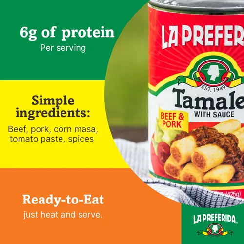 Vista 6 de La Preferida Tamales de carne de res, 15 onzas (paquete de 24)