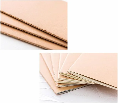 Vista 5 de ALIMITOPIA Paquete de 6 cuadernos de bolsillo marrones de tapa blanda encuadernados con hilo, cuaderno pequeño diario bloc de notas, tamaño A6