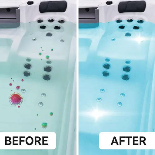 Vista 2 de Tabletas de bromo de 5 libras para bañeras de hidromasaje y spas – de 1 pulgada, de disolución rápida, bajo olor, desinfectante de larga duración