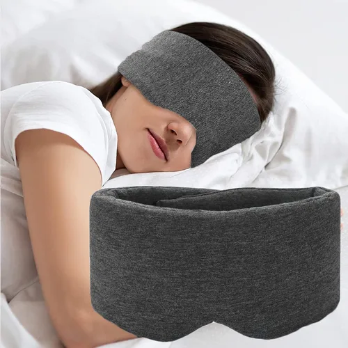 Antifaz para dormir para hombres y mujeres, 100% algodón antifaz para dormir con correa totalmente ajustable, máscara de ojos 100% bloqueo de luz
