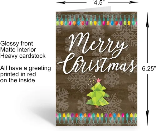 Vista 5 de Stonehouse Collection Tarjetas navideñas rústicas surtidas - 18 tarjetas de Navidad en caja y sobres