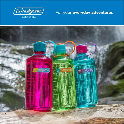 Vista 6 de Nalgene Botella de agua Tritan a prueba de fugas, sin BPA, de 32 onzas, boca estrecha, fabricada en los Estados Unidos para uso al aire libre e