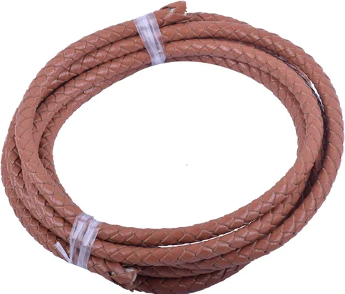 Vista 72 de KONMAY - Cordón de cuero trenzado genuino de 5 yardas, 3.0mm, marrón antiguo, redondo, para cuerda de bolo