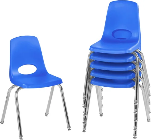 Vista 34 de Factory Direct Partners 10356-PU - Silla escolar apilable de 10 pulgadas, asiento apilable para estudiantes con patas de acero cromado y rodamientos