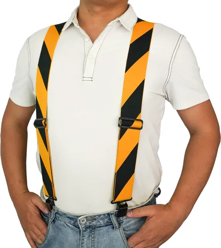 Vista 3 de MELOTOUGH Tirantes para hombre, totalmente elásticos, 2 pulgadas de ancho, tirantes de trabajo resistentes