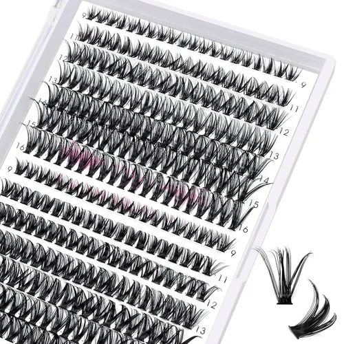 Vista 11 de PRO LASHBEAUTY Pestañas Individuales Estilo 3D 10-18mix Pestañas en Racimo 100D 200D Rizo D Pestañas Wispy Pestañas DIY en Casa