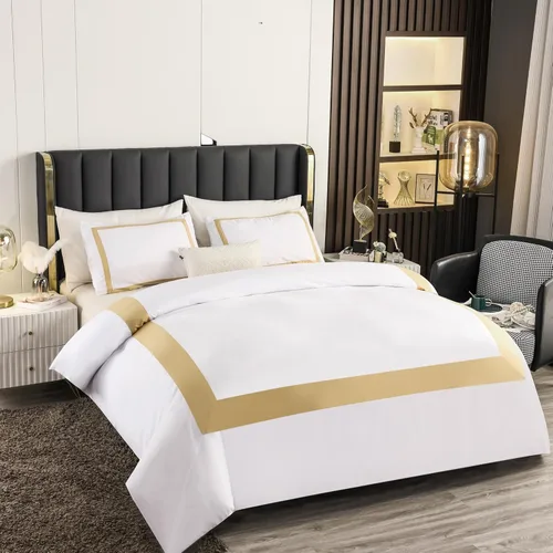 Vista 8 de OSVINO Juego de funda de edredón de hotel, tamaño individual, 2 piezas, microfibra beige, colección de ropa de cama, ultra suave, transpirable