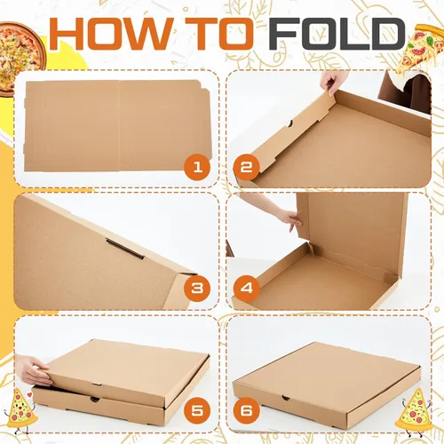 Vista 3 de Fullhawl 10 cajas de pizza corrugada de 14 x 14 pulgadas, resistentes a la grasa, cajas de embalaje para pasteles, galletas, alimentos y manualidades