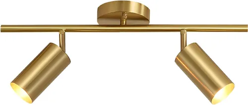 Vista 11 de BOKT Kit de iluminación LED moderna de riel de 1 luces, accesorios de foco de oro cepillado, montaje en techo de latón mate para interiores, lámpara