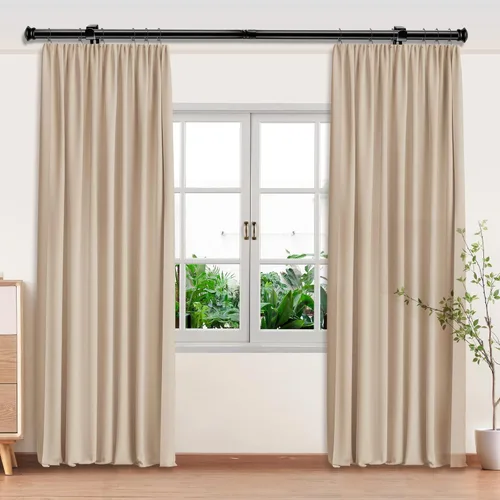 Vista 8 de Barras de cortina decorativas estándar de 30 a 45 pulgadas, juego de cortineros pequeños de 5/8 pulgadas de diámetro, barras de cortina resistentes
