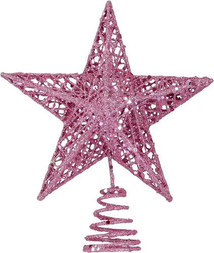 Vista 15 de BinaryABC Estrella para árbol de Navidad, adornos brillantes para decoración del árbol de Navidad, 7.9 in (negro)