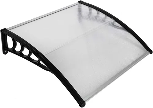 Vista 10 de 2 toldos para ventana de puerta de 40 x 32 pulgadas, cubierta de policarbonato para puerta de entrada, toldo de patio al aire libre, toldo voladizo
