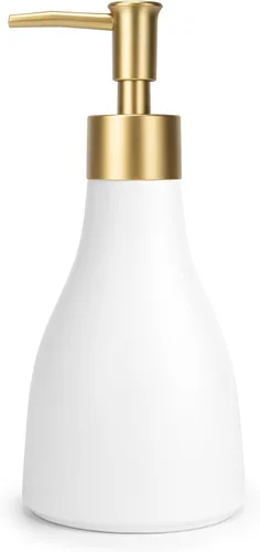 Dispensador de jabón de mano de cerámica Baño 8.5oz dispensador líquido para cocina Dorado
