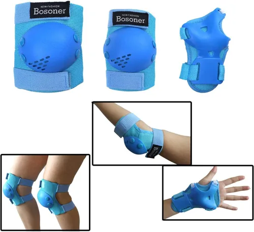 Vista 2 de BOSONER Rodilleras/Coderas/Muñequeras para Niños/Jóvenes de 3-15 Años, Conjunto de Equipo Protector Infantil para Patines, Ciclismo, Bicicleta BMX