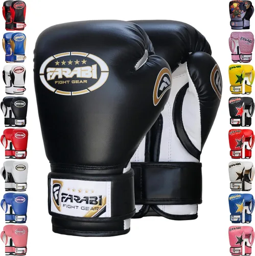Vista 9 de Farabi - Guantes de boxeo para niños, para Muay Thai, Kick Boxing, entrenamiento, MMA, saco de boxeo