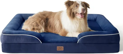 Vista 102 de Bedsure - Cama ortopédica para perros de tamaño grande - Cama impermeable para perros grandes y gatos, sofá de confort para perros con funda