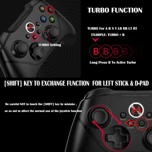 Vista 7 de BEITONG Asura 2 Pro Wireless Gaming Controller PC Game Controllers Dual Vibrate Gamepad Joystick For Windows 7 8 10 11,Android TV,Steam