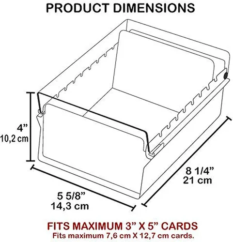 Vista 8 de Acrimet Caja organizadora de archivos de 3 x 5 tarjetas, base de metal, resistente (tarjetas de índice AZ y divisor incluidos)