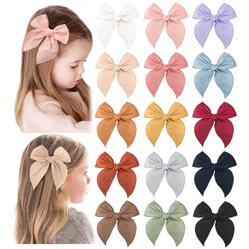 Vista 11 de Niceye Fable Lazos para el Cabello de Niñas de Algodón y Lino Pinzas de Cocodrilo para el Cabello para Niñas Pequeñas Niños Pequeños Accesorios