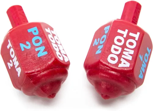 Vista 4 de Classic Mexican Pirinola Toma Todo - Pieza de plástico sólido 5 colores Pack/Pirinola de Plastico Solida (paquete de 5)