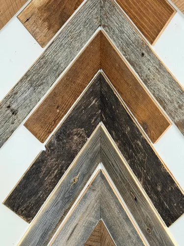 Vista 5 de Tablones de madera de granero recuperados Vintage Harvest - Naturalmente envejecidos, paneles de madera de granero rústicos horneados al horno