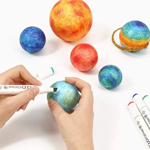 Vista 2 de Crafare Paquete de 5 bolas de espuma blancas de 3 pulgadas para manualidades, bolas redondas de espuma de poliestireno para artes, hogar, escuela
