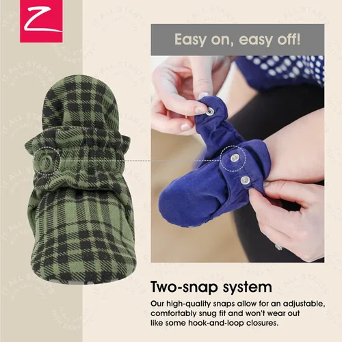 Vista 3 de Zutano - Botines de algodón orgánico para bebés de suela antideslizante suave calzado suave fácil de poner