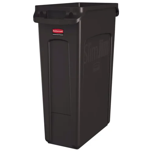 Vista 5 de Rubbermaid Commercial Products - Basurero de reciclaje, diseño rectangular con canales de ventilación, modelo Slim Jim, Beige