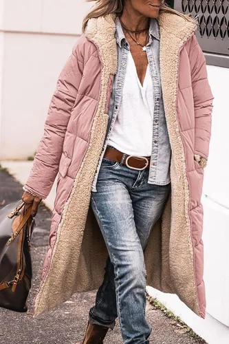Vista 28 de PRETTYGARDEN Ropa de moda de invierno 2025 para mujer, abrigos largos de forro polar de lana de oveja de gran