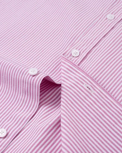 Vista 5 de Alimens & Gentle Camisa Oxford de manga larga con botones y bolsillo para hombre