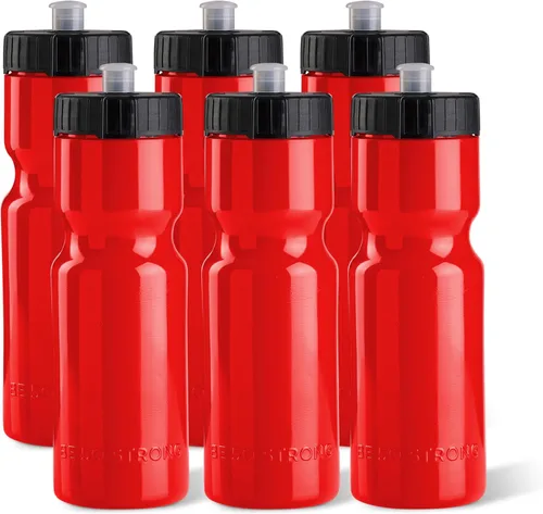 Vista 11 de Botellas de agua deportivas 50 Strong – Botellas de plástico reutilizables de 22 oz libres de BPA con tapa de tracción – Fabricadas en EE. UU.