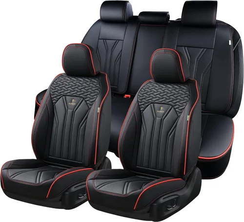 Vista 12 de FLORICH Fundas de asiento para automóviles, fundas de asiento impermeables, fundas de asiento de cuero para automóvil, paquete de 2, protector