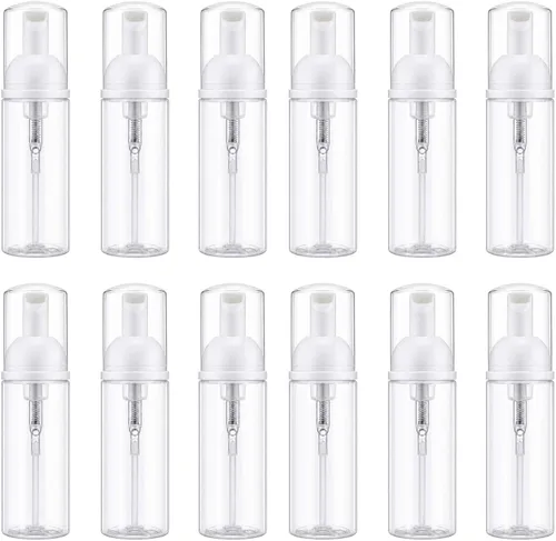 12 botellas vacías de viaje para jabón | Botella dispensadora de espuma de plástico | Dispensador de mini bomba de jabón espumoso y sin BPA para