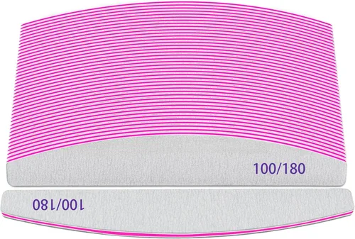 Vista 12 de Grano 80/80, 12 limas de uñas para tableros de gel de extensión de uñas de polietileno, para uñas acrílicas, gruesas para uñas postizas