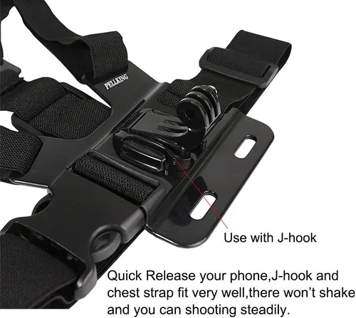 Vista 10 de PellKing Mobile Phone Chest Mount Harness Strap Holder Cell Phone Clip Action Camera POV for Samsung iPhone Plus etc