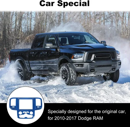 Vista 5 de Voodonala Cubierta GPS de navegación de consola central para Dodge RAM 2011-2017 Accesorios ABS azul 1pc