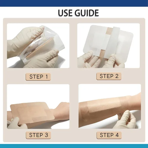 Vista 4 de 50 unidades de 2 x 2 pulgadas, pequeño vendaje cuadrado estéril para heridas - Almohadillas de gasa autoadhesivas - Sin látex - Grado médico