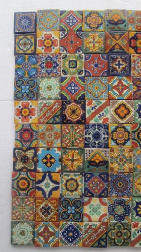 Vista 2 de 300 MIXED DESIGNS Mexican tile handmade talavera backsplash mosaic 2 X 2