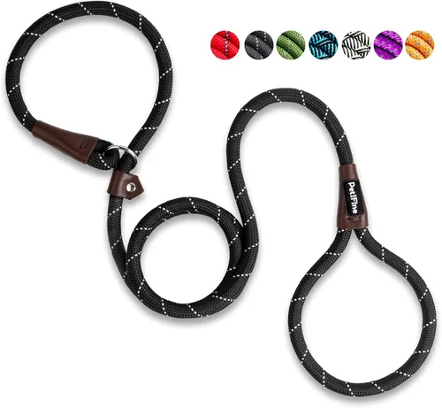 PetiFine Correa antideslizante para perro, cuerda de entrenamiento reflectante duradera de 6 x 1/2 pulgadas, nailon ajustable resistente para perros