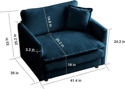 Vista 3 de Modern 3 Piece Sectional Sofa Set, Extra Deep Seat Modular Cloud Couch, Oversized L Shaped Couch with Loveseat and Single Sofa for Living Room