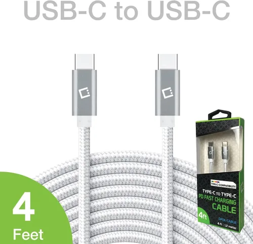 Vista 4 de Dual USB-C/PD 60W Fast Charging Cord Compatible with Skoda 2020 Octavia Plus 5Gbps Data Transfer for Power Delivery Hi Capacity Charging (Black)